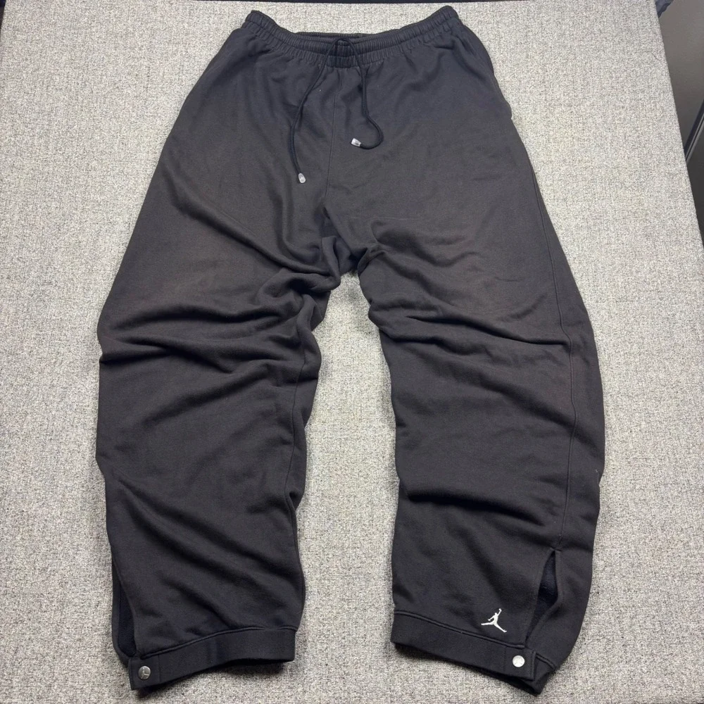 Jordan Sweatpants Mens 3XLT Black Fleece Snap Button Tall Inseam Jumpman Logo